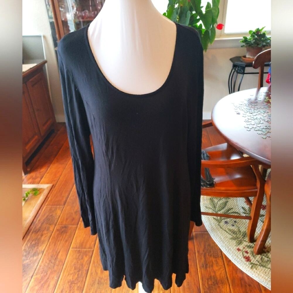 Black XL long sleeve Super Soft‎ scoop neck unbranded pullover shirt